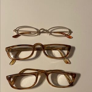 slim Jim half frame reading Glasses Set Stylish Tortoiseshell gold tone wire